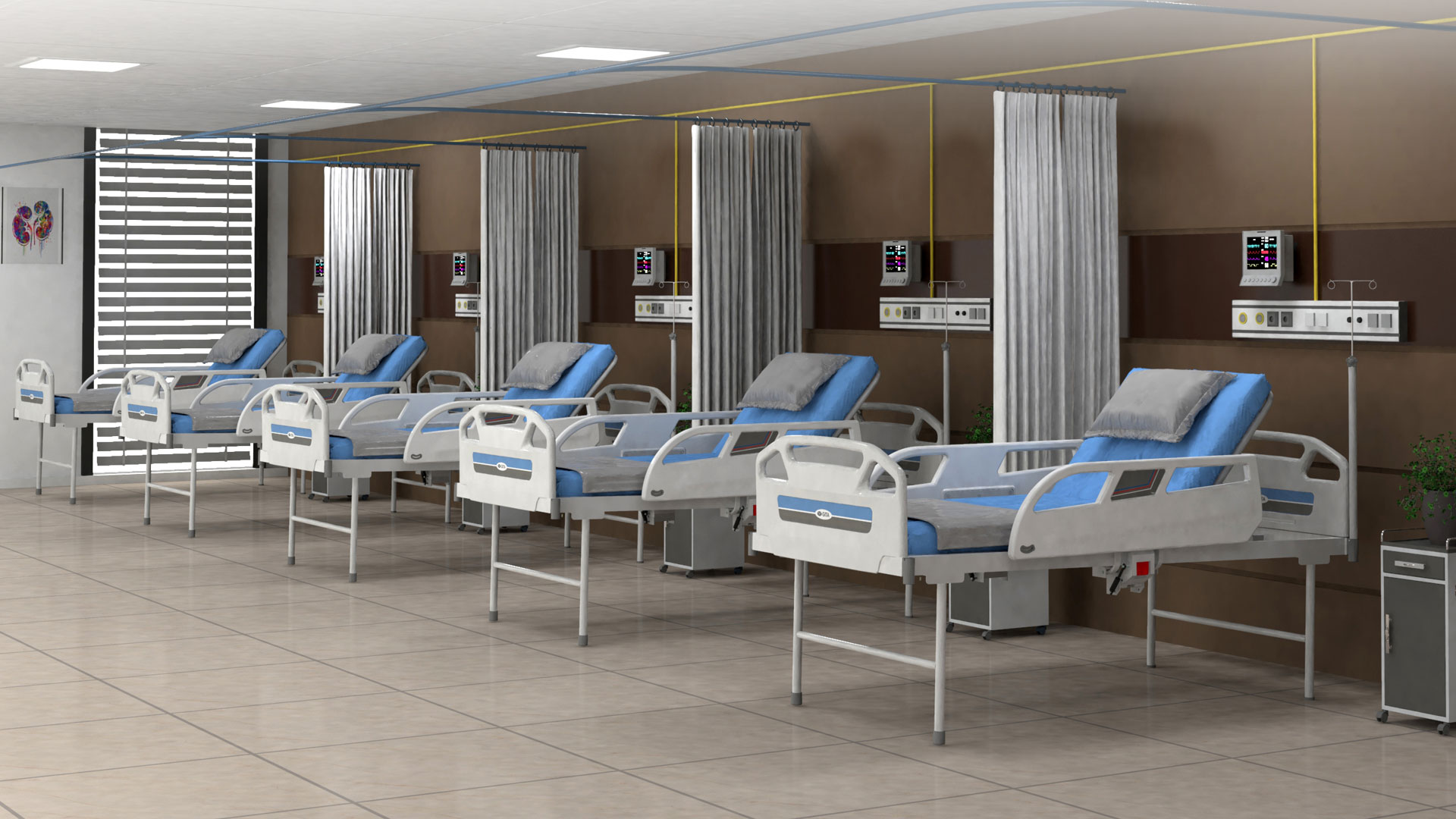 semi fowler hospital bed