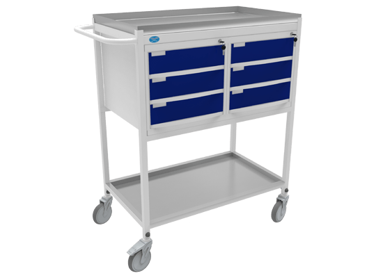 Medicine Trolley With Six Molded Drawers
