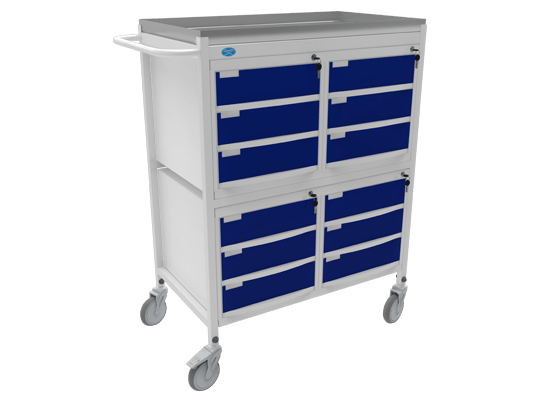 Medicine Trolley With Twelve Molded Drawers