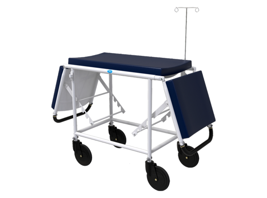 Stretcher On Trolley With Two Side Flap Curved Top